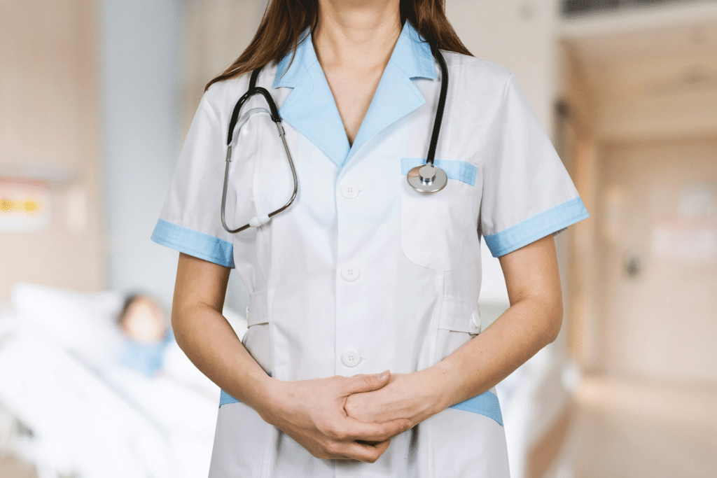 Healthcare business professional reviewing startup budget