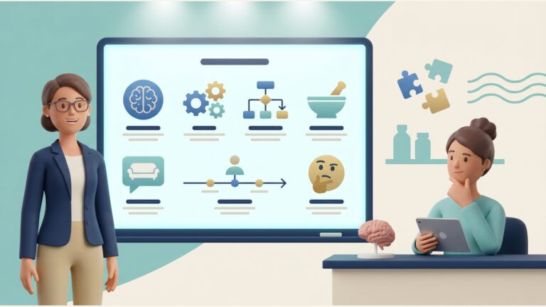 3D animated illustration for What to Study for the PMHNP Board Exam: Content Areas, Clinical Reasoning, and High-Yield Priorities